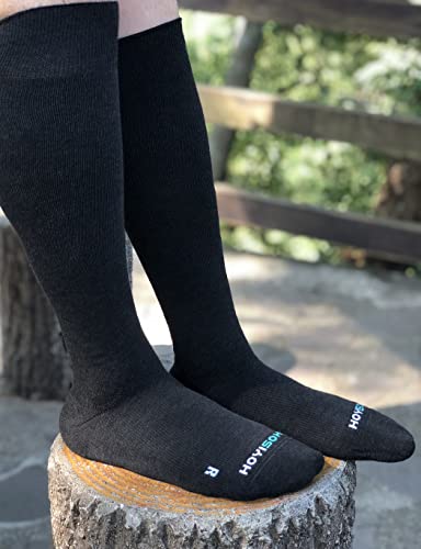 Big & Tall Compression Socks Knee High Cotton Blend Men Women HoYISox