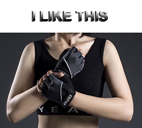 Workout Gloves for Men & Women - Full Palm Protection, Large, Black