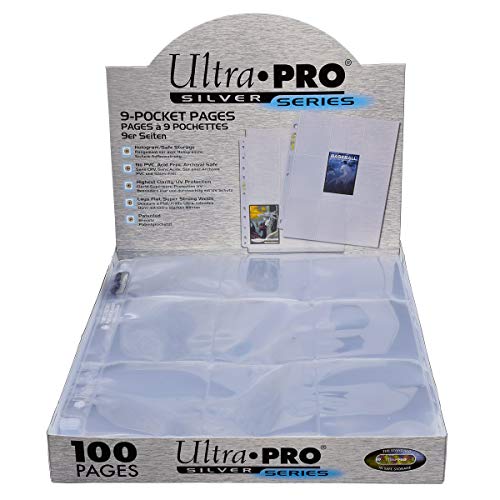 Ultra PRO Solid Silver Series 11-Hole Punch Pages for Trading Cards - 100 Pages