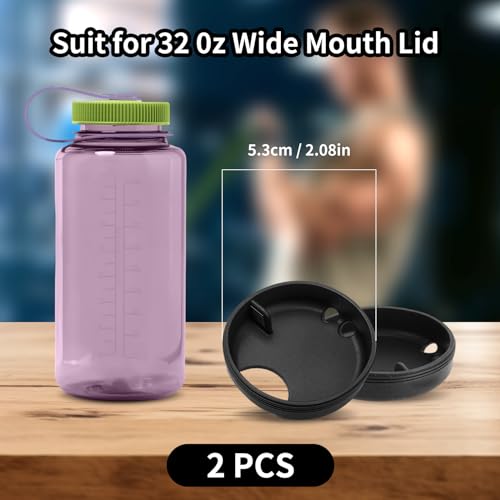 Silicone Splash Guard for Wide Mouth Water Bottles - 2 Pack
