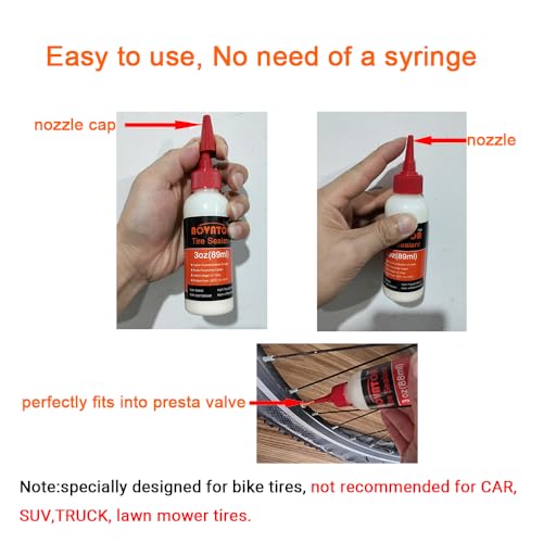 NOVATOR High Performance Bike Tire Sealant 3oz Bottle Set for Tubeless/Tubular MTB Road Gravel CX