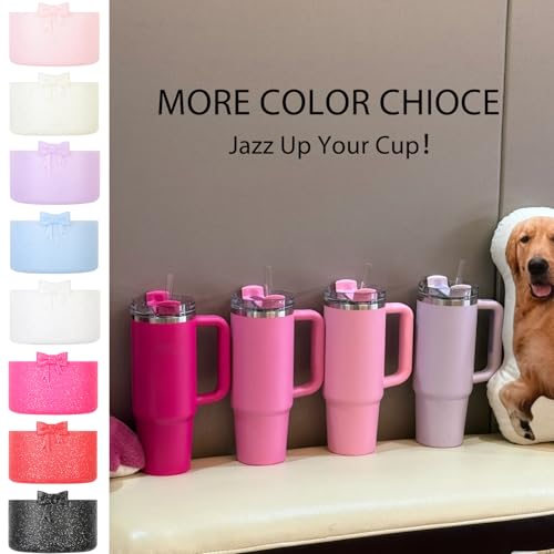 Bow Silicone Protective Boot for Water Bottles - Glitter Red
