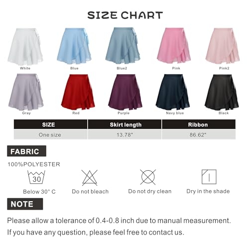 Deesorxin Black One Size Ballet Wrap Skirt for Women & Big Girls Adjustable Waist