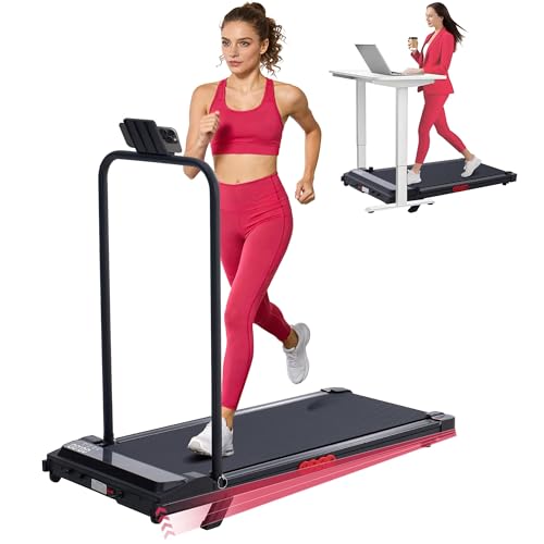 Compact Walking Pad Treadmill with Incline & Handle Bar - 350LBS