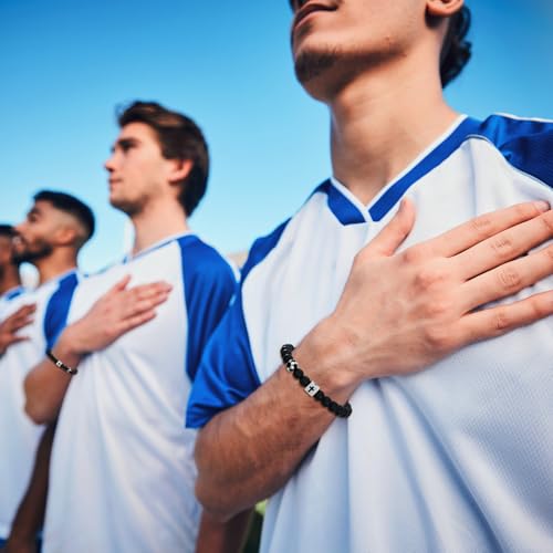 Soccer Bracelet Gift for Teen Boys - Cross Beaded Bracelet