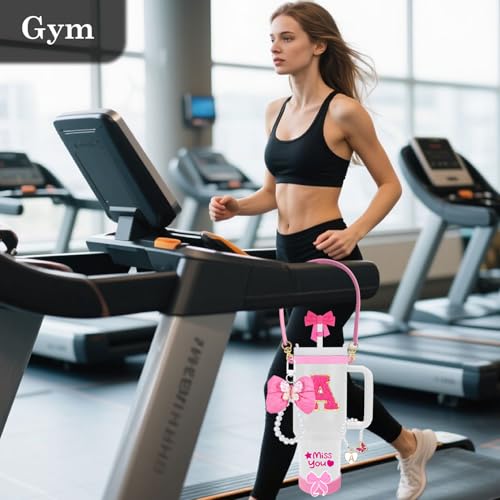 11PCS Tumbler Accessories Set for Stanley Cup - Pink - Handle Strap, Silicone Boot, Straw Covers & Charms