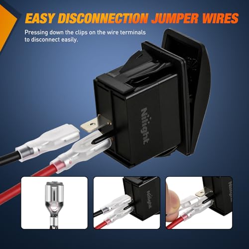 2 Pin On Off Rocker Switch - Waterproof SPST Toggle Switch