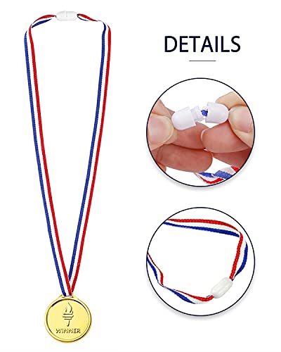 Pllieay 48 Pcs Winner Medals Set Gold Silver Bronze Party Awards Trophy Decorations