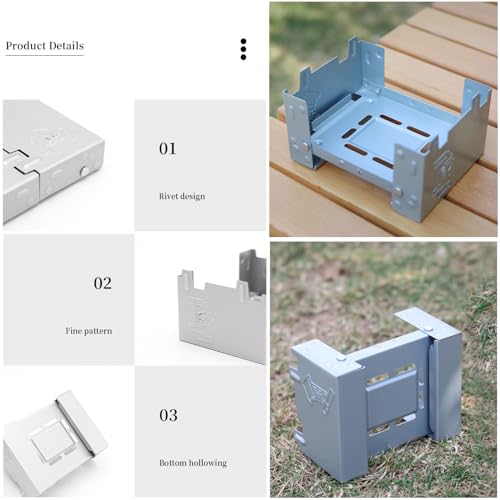 Portable Camping Stove with Solid Fuel Stand - Compact Foldable Alcohol Burner for Hiking & Outdoor Cooking