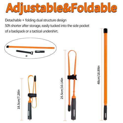 18.8-inch High Gain SMA-Female Tactical Radio Antenna - Foldable Orange