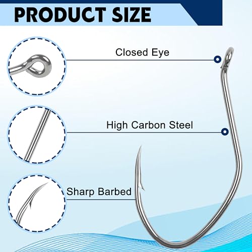 Catfish Hooks - 80pcs Offset Beak Octopus Fishing Hooks 8#