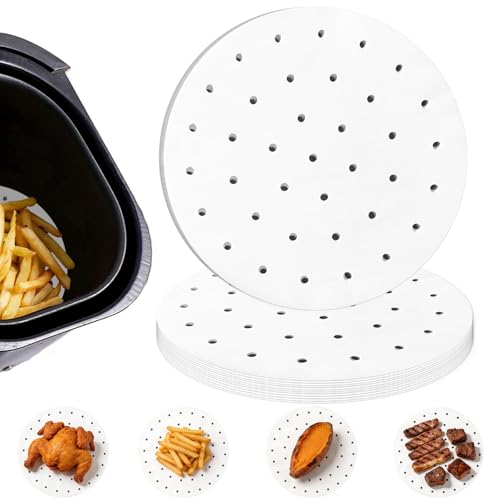 Air Fryer Parchment Paper Liners, 100 Pcs - 9 Inch, White