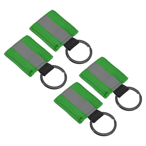 Reflective Keychain Tags - High Visibility Green Zipper Pulls