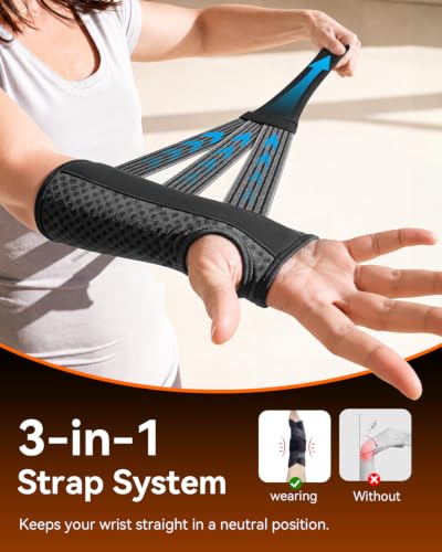 Changenow Black Right-Hand Carpal Tunnel Wrist Brace Night Support S/M