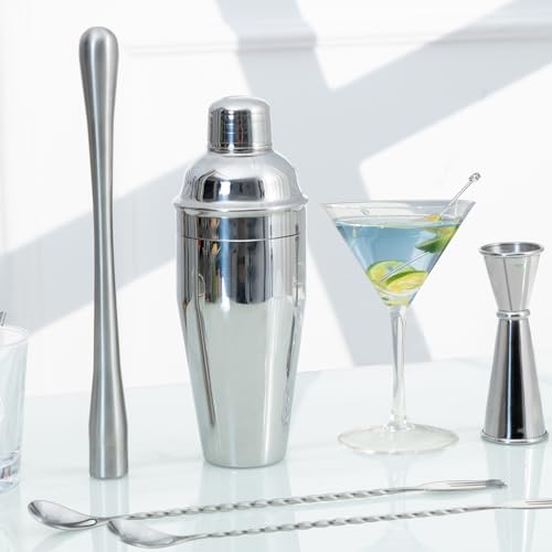 Cocktail Mixing Stirrers with Trident Fork - 12" Silver, 2 Pcs