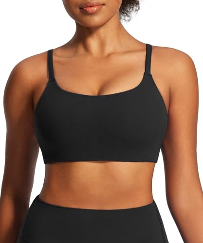 IUGA Sports Bra for Women Large Bust with Molded Cup, High Support, Black - Size Large