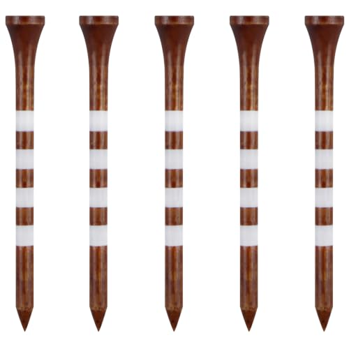 Wooden Golf Tees - 2-3/4 Inch, 100 Count, Brown & White