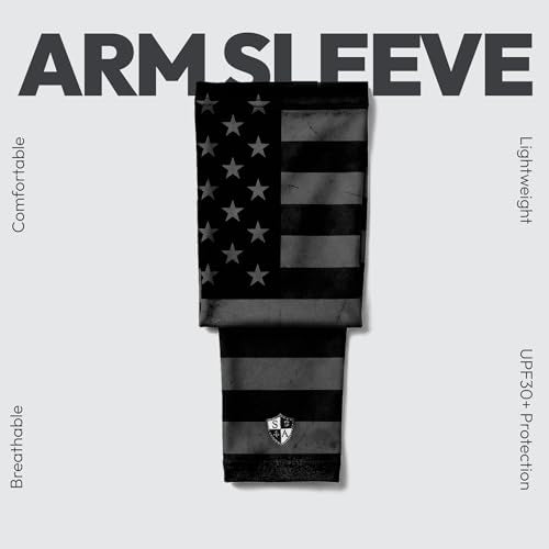 SA Compression Arm Sleeve One Size Grey Military Camo, UV 30+ Sun Protection