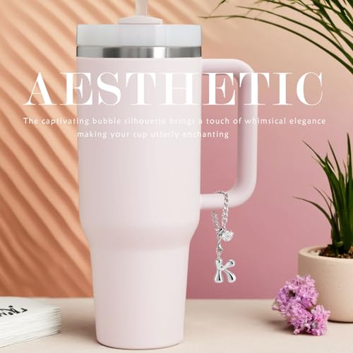 LUHOHI Silver Bubble Letter K Charm for Tumblers & Accessories - Personalized Pendant