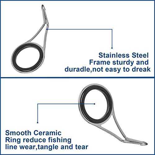 Fishing Rod Repair Kit - Silver & Black - 8 Pcs for All Rods