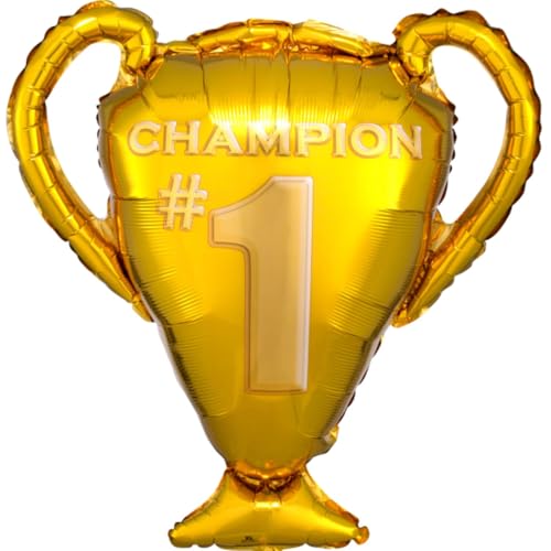 Championship No. 1 Trophy Foil Balloon - 25 x 28 Inch Gold Party Decor