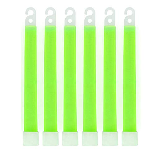 Premium Green Glow Sticks - 6 Inch, 12 Hour Light, 6 Pack