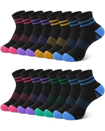 YSense 8 Pairs Mini Crew Ankle Socks for Women - Color Variations Included