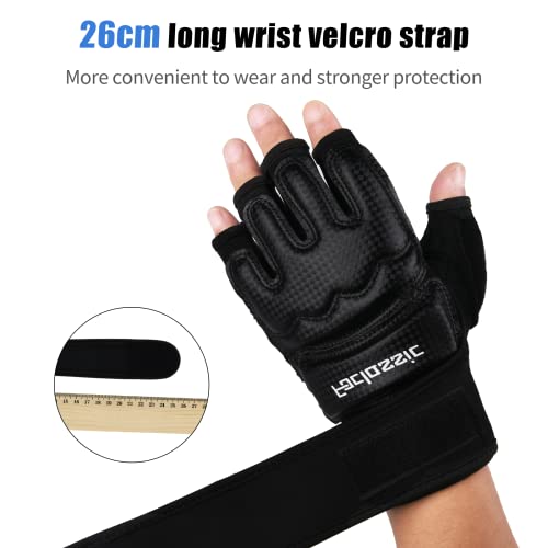 Foclassic Black Large Kickboxing MMA Boxing Gloves for Men Women Kids