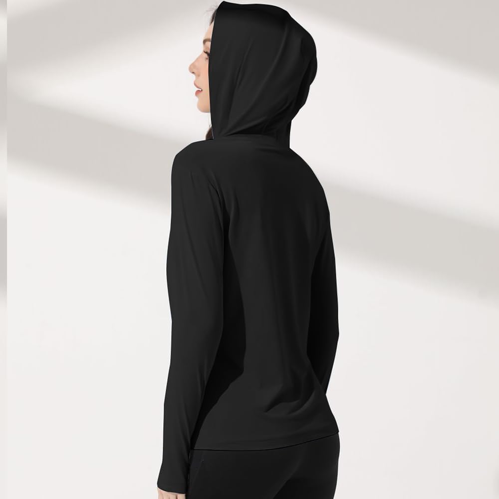 Mingyuezai Women's Lightweight Hooded Sun Protection Jacket | UPF 50+ Long Sleeve for Hiking