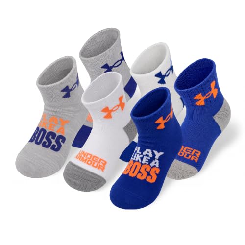 Boys' Essential Quarter Socks Multi Pack - Royal Blue & Orange