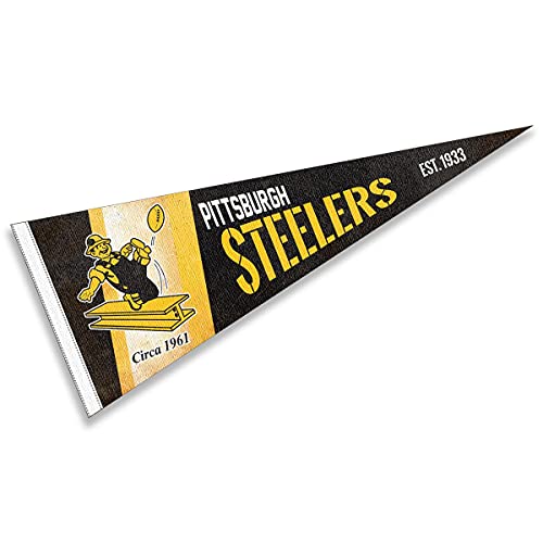 Pittsburgh Steelers Vintage Retro Pennant Flag - 12x30 in