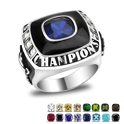 Custom Stainless Steel Championship Ring - Trophy Silver