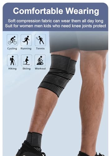 2 Pack Compression Knee Sleeves for Pain Relief and Support