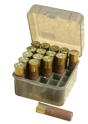 25-Round Shotshell Storage Box for 10 & 12 Gauge - Clear Smoke