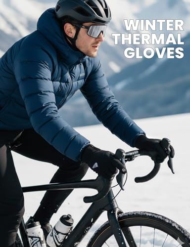 Thermal Touchscreen Winter Gloves - Waterproof Windproof Black Medium