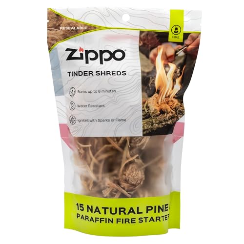 Zippo Tinder Shreds - Natural Water-Resistant Pine Fire Starter, One Size