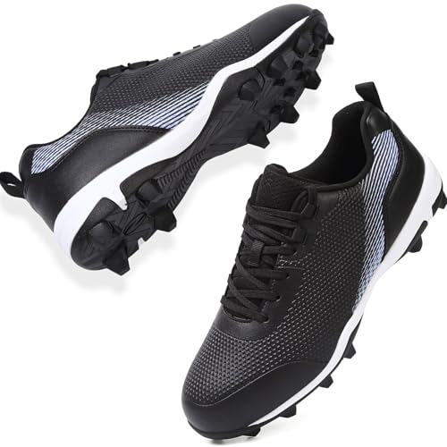 Women’s Softball Cleats Black 8 Molded Lacrosse Baseball Shoes Ziítop