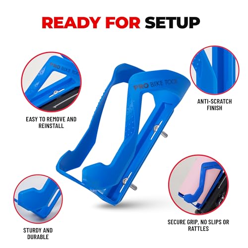 Lightweight Bike Water Bottle Holder - Nylon Glass Fiber, Blue