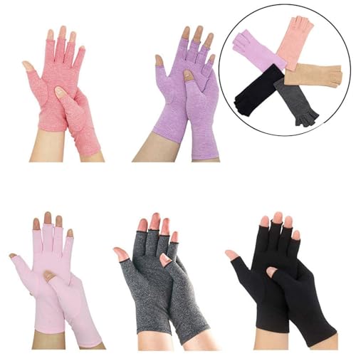Premium Bamboo Gloves Fingerless Compression Wrap for Hand Pain and