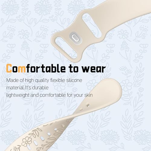 22mm Quick-Release Silicone Watch Band - Sunflower Print