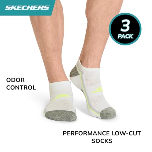 Men's Performance Golf Low Cut Socks - 3-Pack, Sizes 10-13, Safety Yellow/White/Black