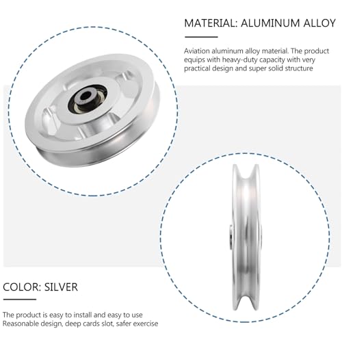114-115mm Aluminum Pulley for Home Gym Equipment, Silver, 660LB Capacity