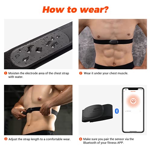 Heart Rate Monitor Chest Strap - Bluetooth & ANT+ Compatible