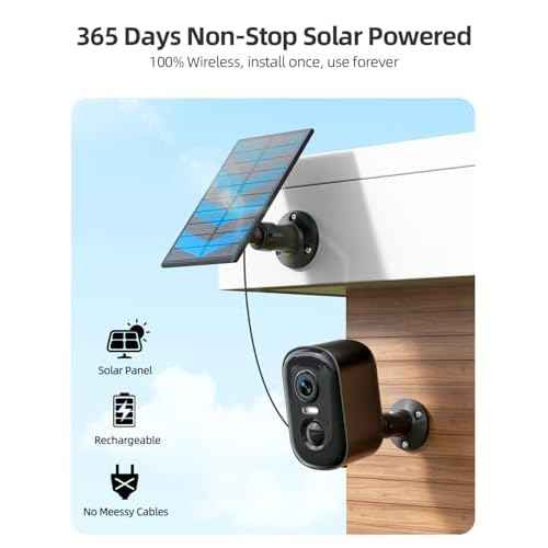 Rocktone Solar Security Cameras Wireless Outdoor, 2K Battery Powered WiFi Cameras for Home Security with AI Motion Detection, Color Night Vision, 2-Way Talk, Siren Alarm, IP66, Cloud/SD Storage