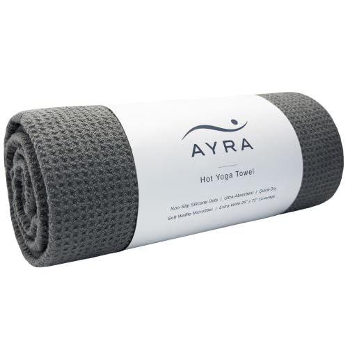 AYRA Non-Slip Yoga Towel 72x26 in with Grip Dots for Hot Yoga