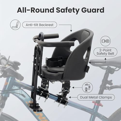 Front-Mounted Child Bike Seat with Cup Holder - For 10 Months to 4 Years Old