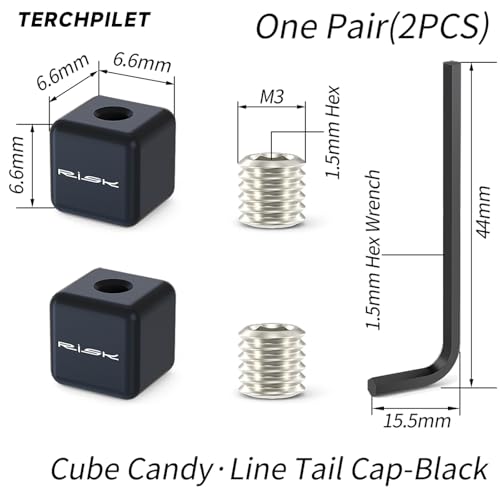 Bike Cable End Caps - Durable Aluminum Alloy - Black