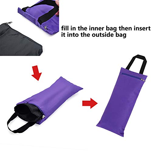Yoga Sandbag Set - Unfilled Weighted Bags for Fitness - Black