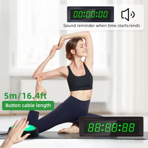 Programmable Gym Timer Clock with Remote Control - Plug-In