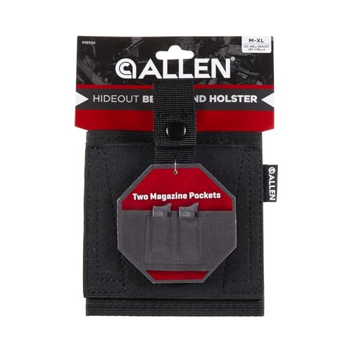 Allen Company Hideout Belly Band Gun Holster, 32-46" Waists (81cm-116cm), Med to XL, Black